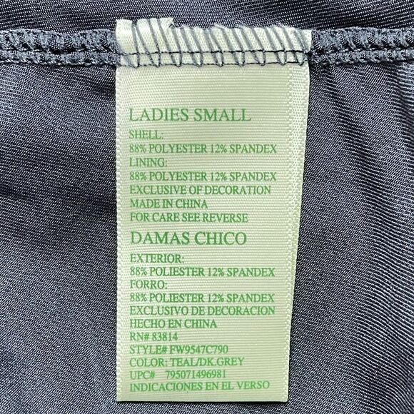 Tangerine NWT Double Layer Tank Top Size S Teal Dark Gray Stretch Racer … - Picture 8 of 8